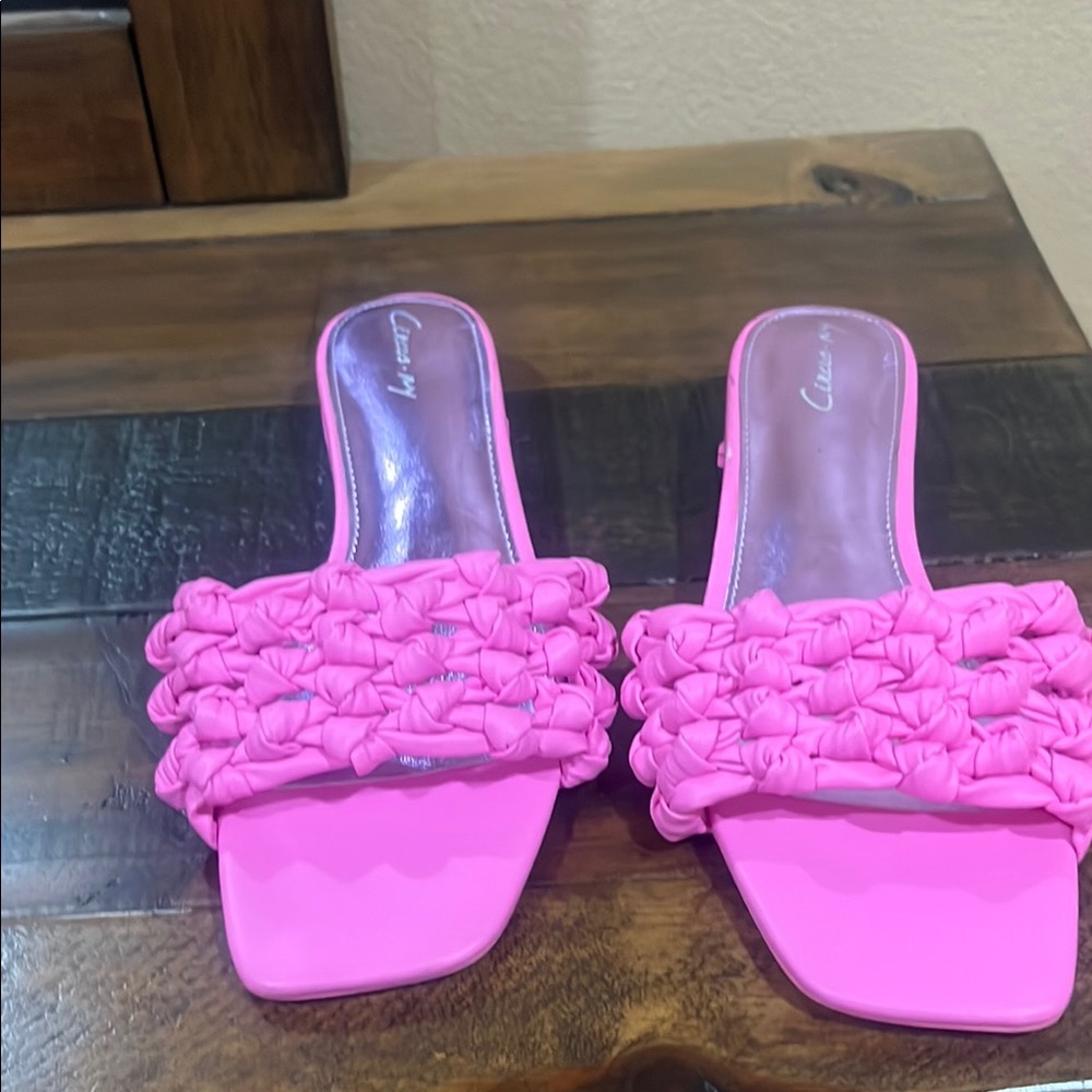 Vibrant Pink Braided Sandals